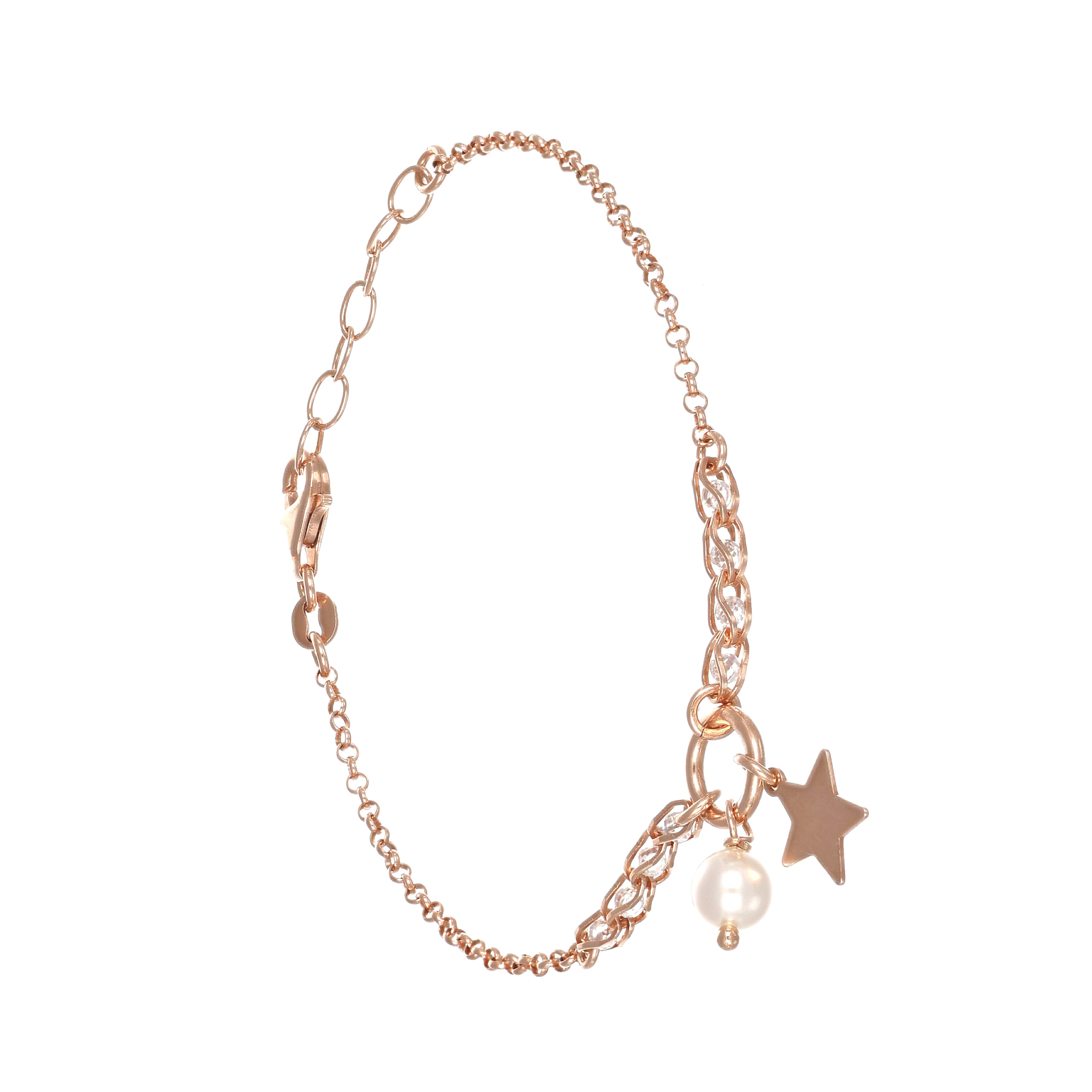 Bracciale in Argento 925 Rose  con perla