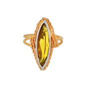 Anello in Oro giallo ,Oro Bianco 18 carati con Topazio da 10.00 ct