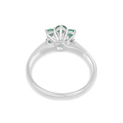 Anello - 18 carati Oro bianco - 0.25ct. tw. Diamante (Naturale) - Smeraldo