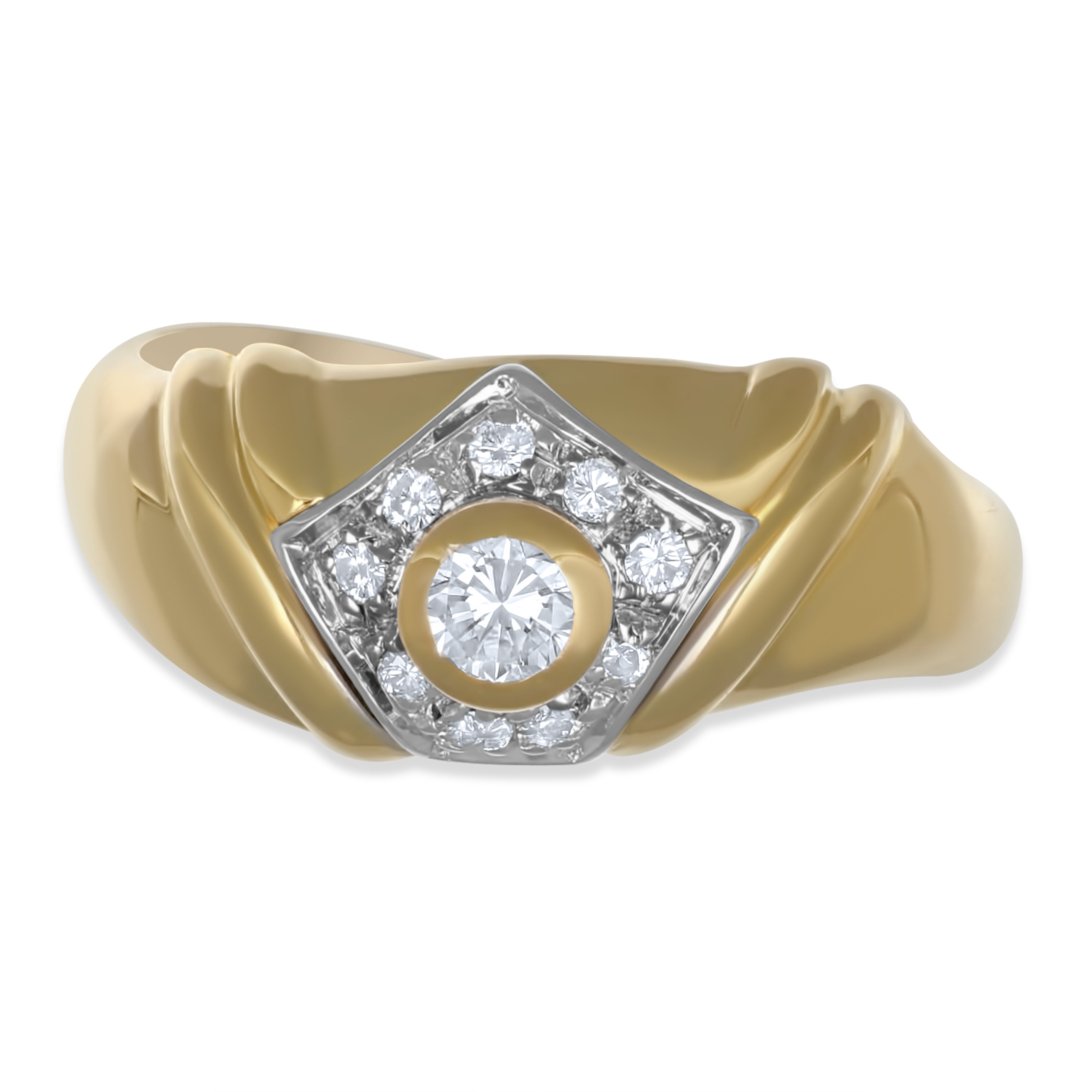 Anello - 18 carati Oro bianco, Oro giallo - 0.30ct. tw. Diamante (Naturale)