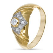 Anello - 18 carati Oro bianco, Oro giallo - 0.30ct. tw. Diamante (Naturale)