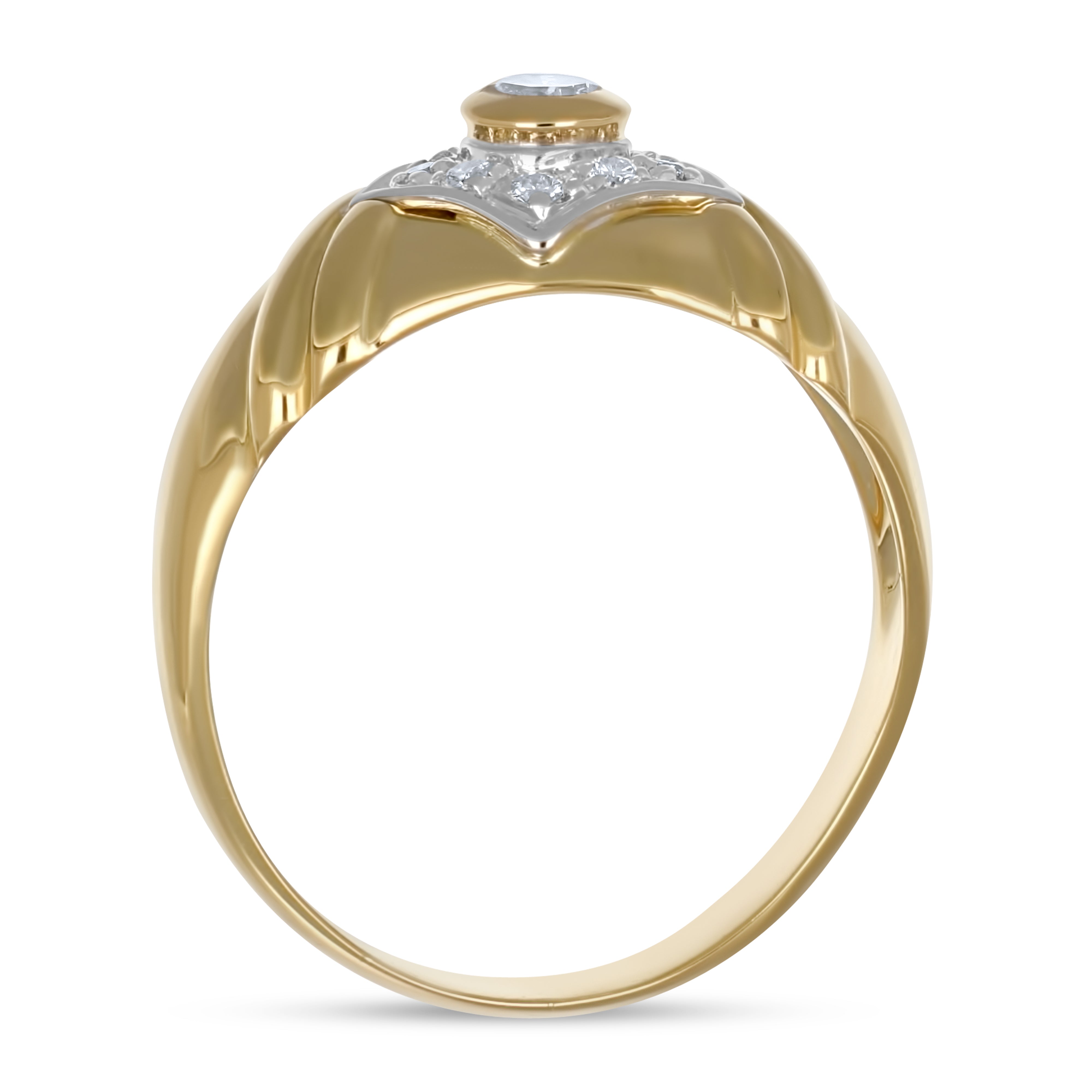 Anello - 18 carati Oro bianco, Oro giallo - 0.30ct. tw. Diamante (Naturale)