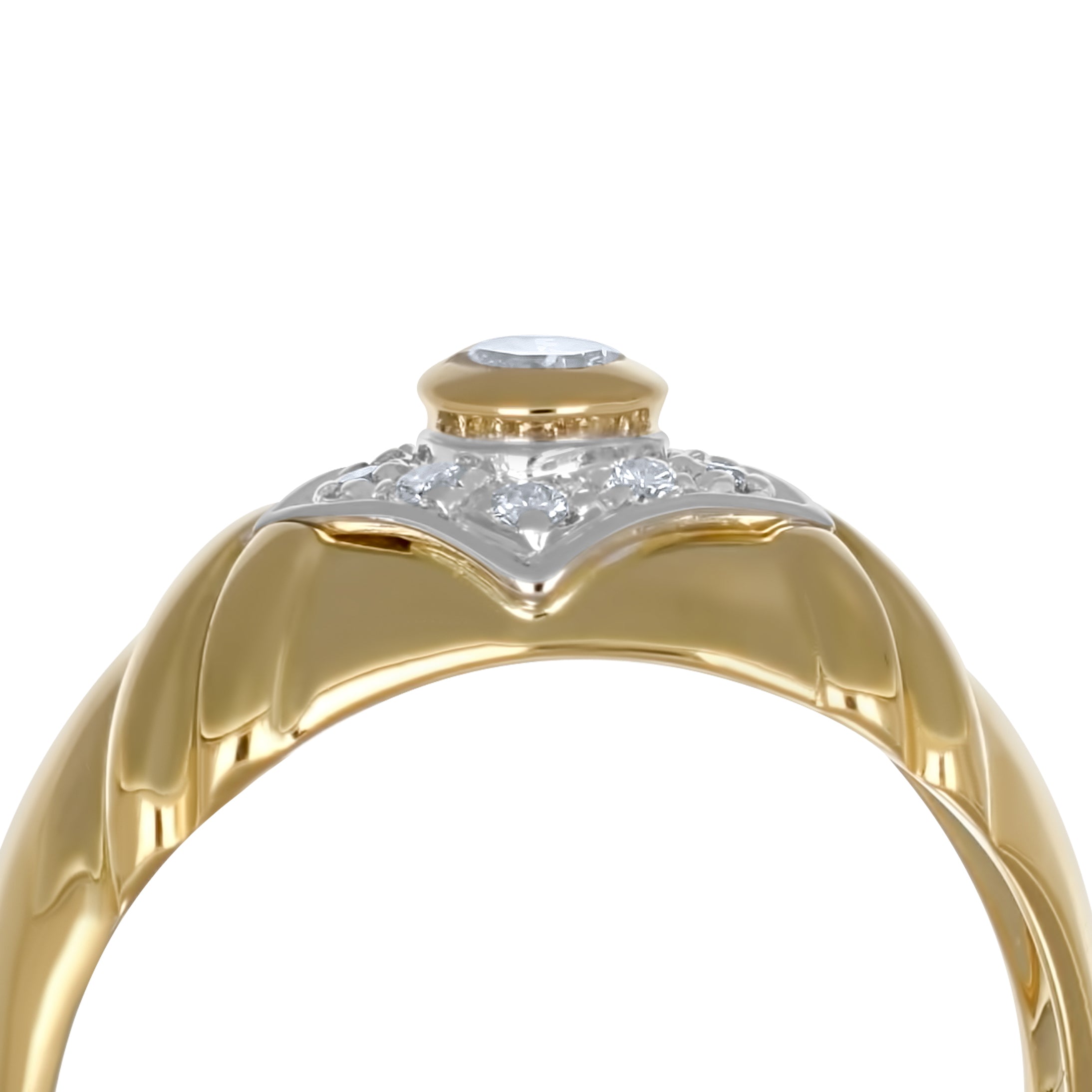 Anello - 18 carati Oro bianco, Oro giallo - 0.30ct. tw. Diamante (Naturale)