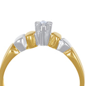 Anello - 18 carati Oro bianco, Oro giallo - 0.06ct. tw. Diamante (Naturale)