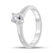 Anello - 18 carati Oro bianco - 0.16ct. tw. Diamante (Naturale)