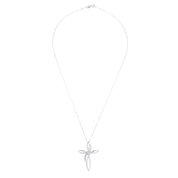 Collana con ciondolo - 18 carati Oro bianco - 0.10ct. tw. Diamante (Naturale)