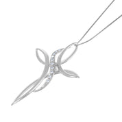 Collana con ciondolo - 18 carati Oro bianco - 0.10ct. tw. Diamante (Naturale)