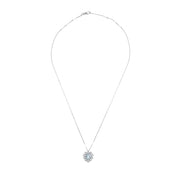Collana con ciondolo - 18 carati Oro bianco - 0.75ct. tw. Acquamarina - Diamante
