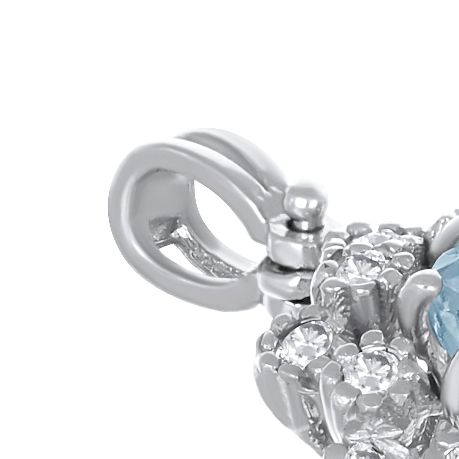 Ciondolo - 18 carati Oro bianco - 0.91ct. tw. Acquamarina - Diamante