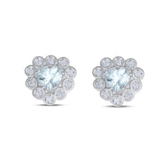 Orecchini - 18 carati Oro bianco - 1.70ct. tw. Acquamarina - Diamante