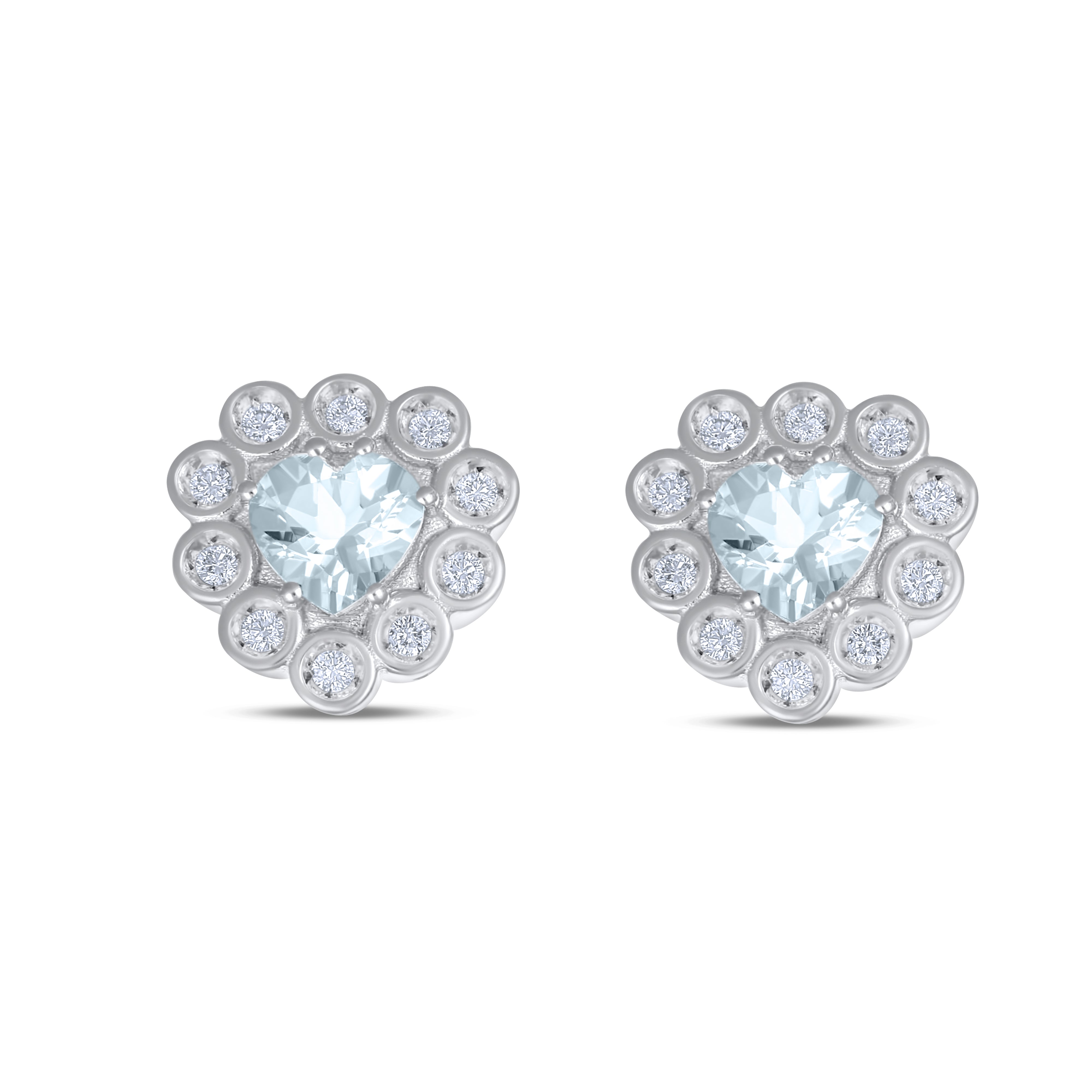 Orecchini - 18 carati Oro bianco - 1.70ct. tw. Acquamarina - Diamante