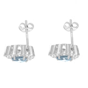 Orecchini - 18 carati Oro bianco - 1.70ct. tw. Acquamarina - Diamante