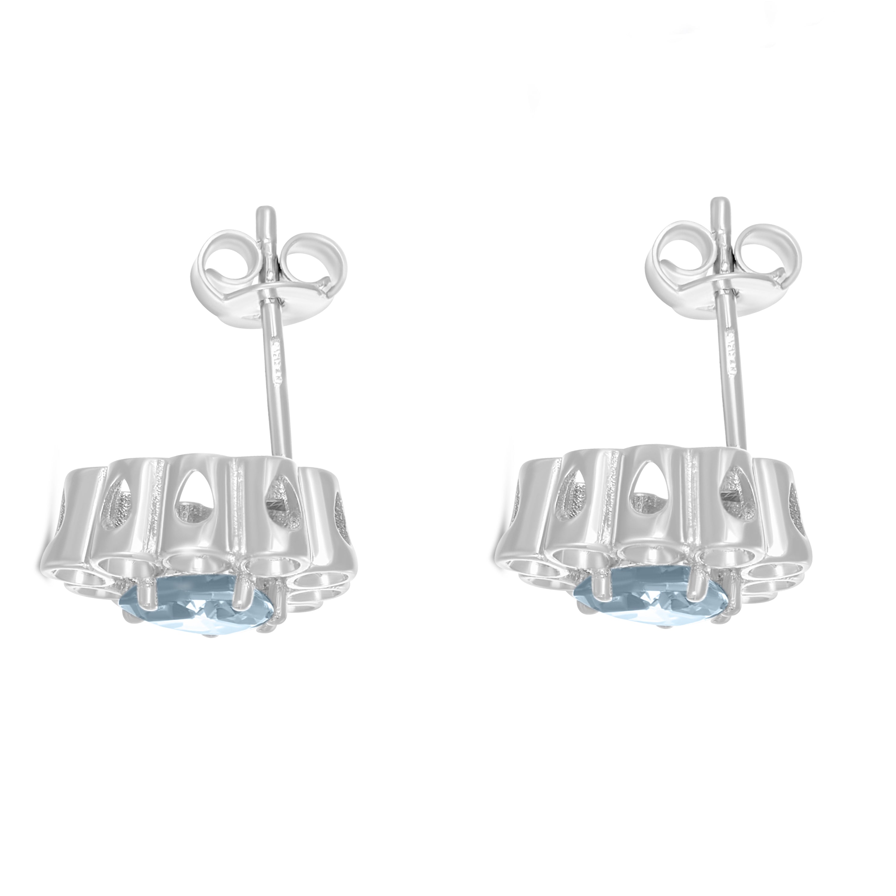 Orecchini - 18 carati Oro bianco - 1.70ct. tw. Acquamarina - Diamante