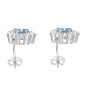 Orecchini - 18 carati Oro bianco - 1.70ct. tw. Acquamarina - Diamante