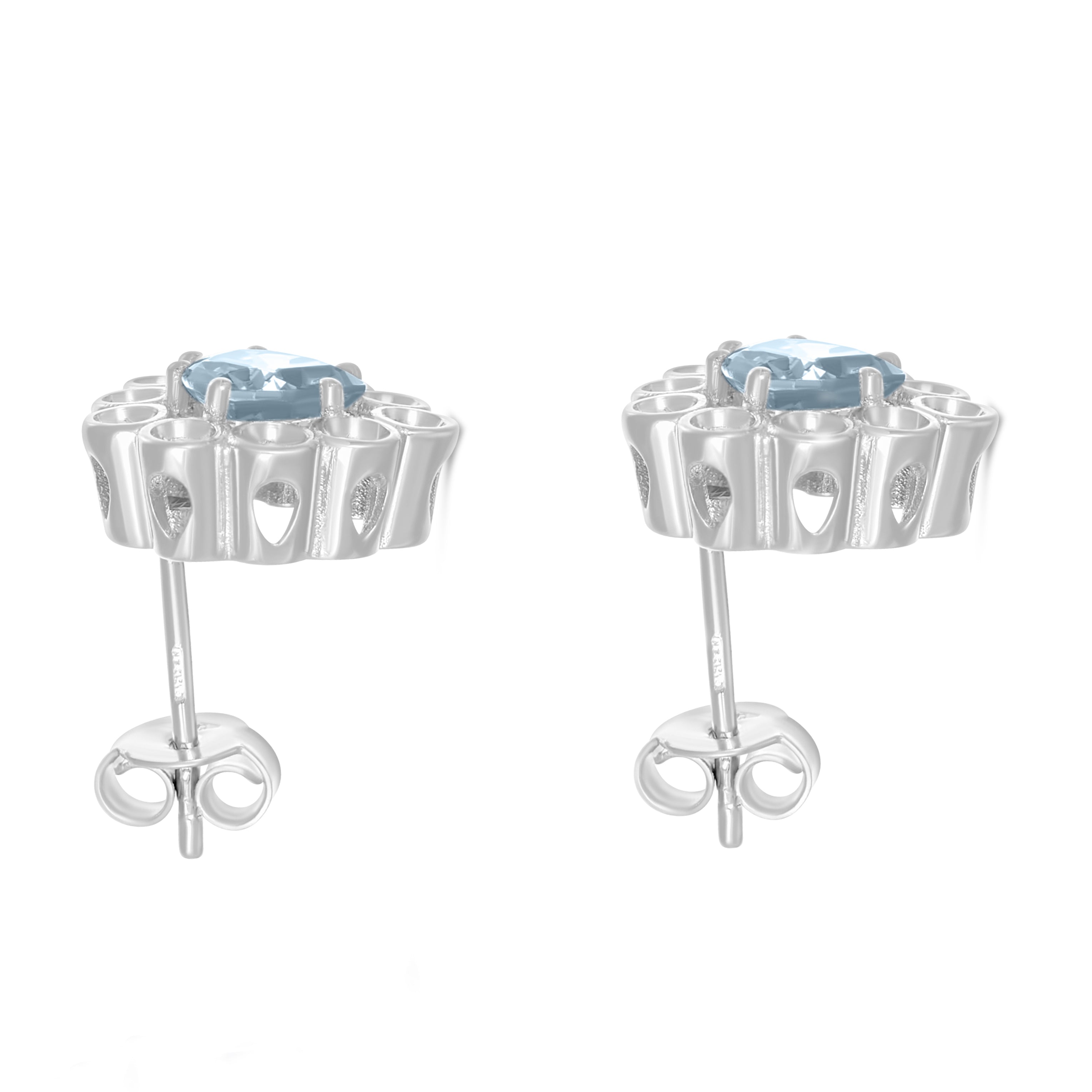 Orecchini - 18 carati Oro bianco - 1.70ct. tw. Acquamarina - Diamante