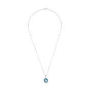 Collana con ciondolo - 18 carati Oro bianco - 2.56ct. tw. Topazio - Diamante