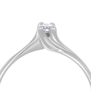 Anello - 18 carati Oro bianco - 0.12ct. tw. Diamante (Naturale)