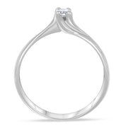 Anello - 18 carati Oro bianco - 0.12ct. tw. Diamante (Naturale)