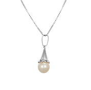 Collana con ciondolo - 18 carati Oro bianco - Perla