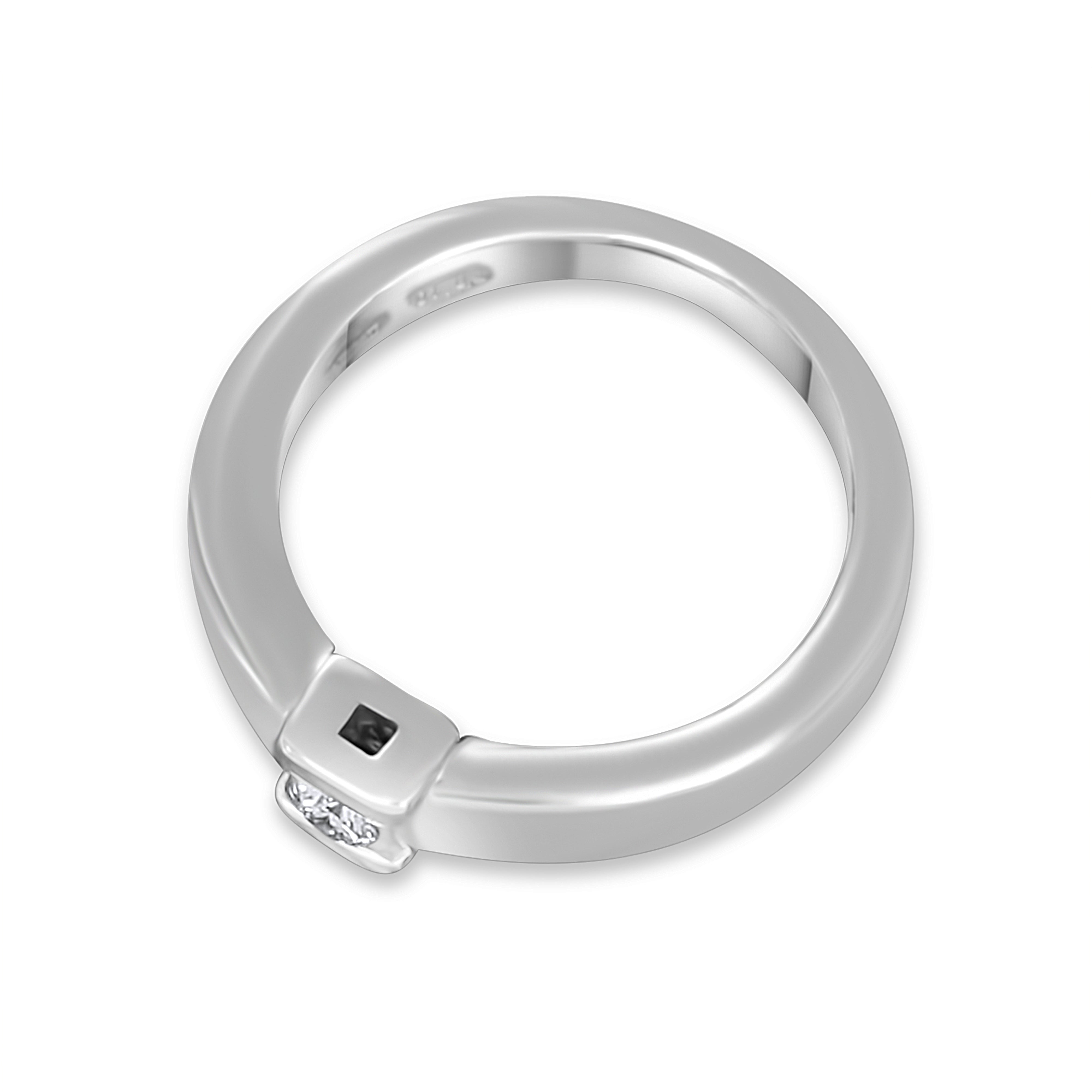 Anello - 18 carati Oro bianco - 0.10ct. tw. Diamante (Naturale)