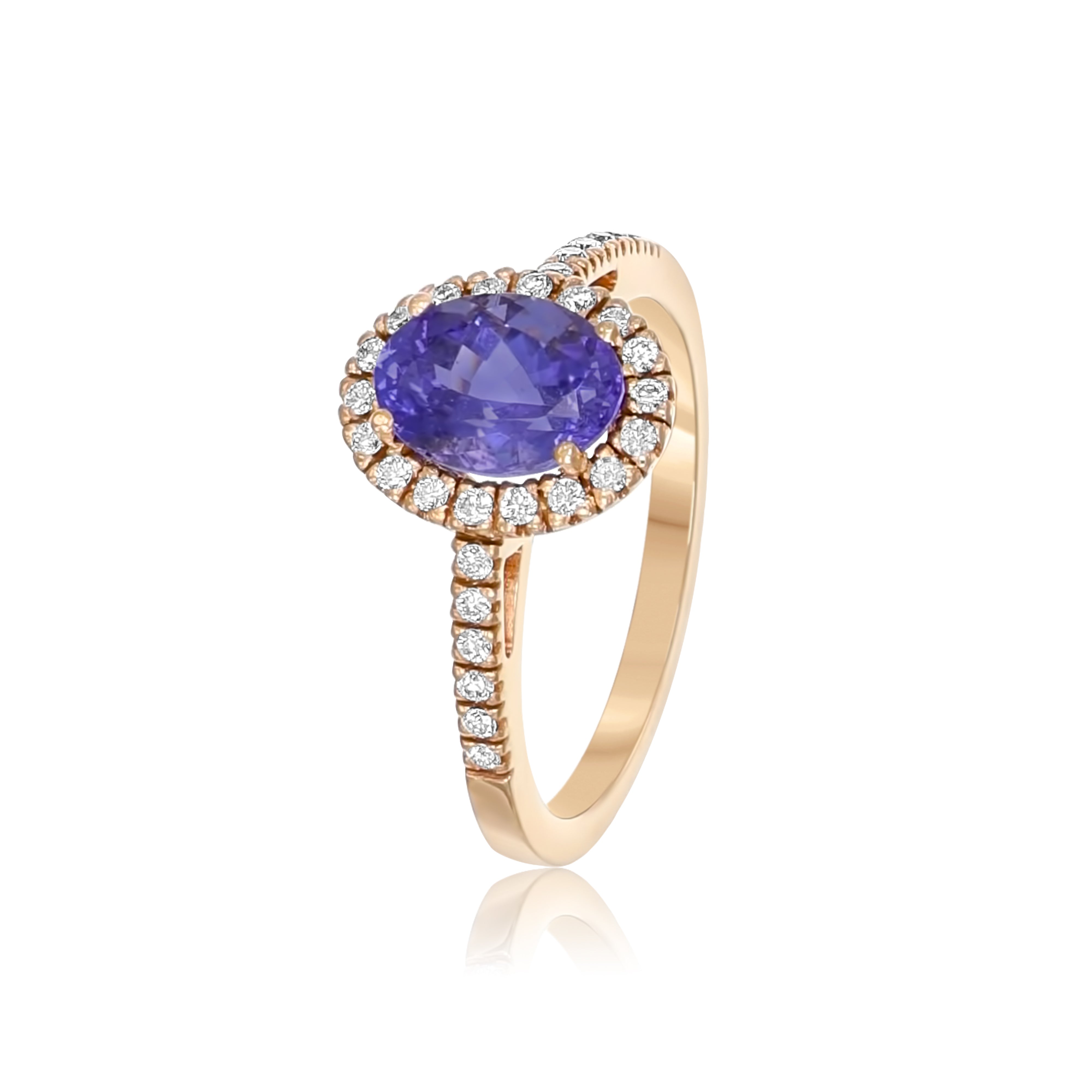 Anello - 18 carati Oro giallo - 1.96ct. tw. Tanzanite - Diamante