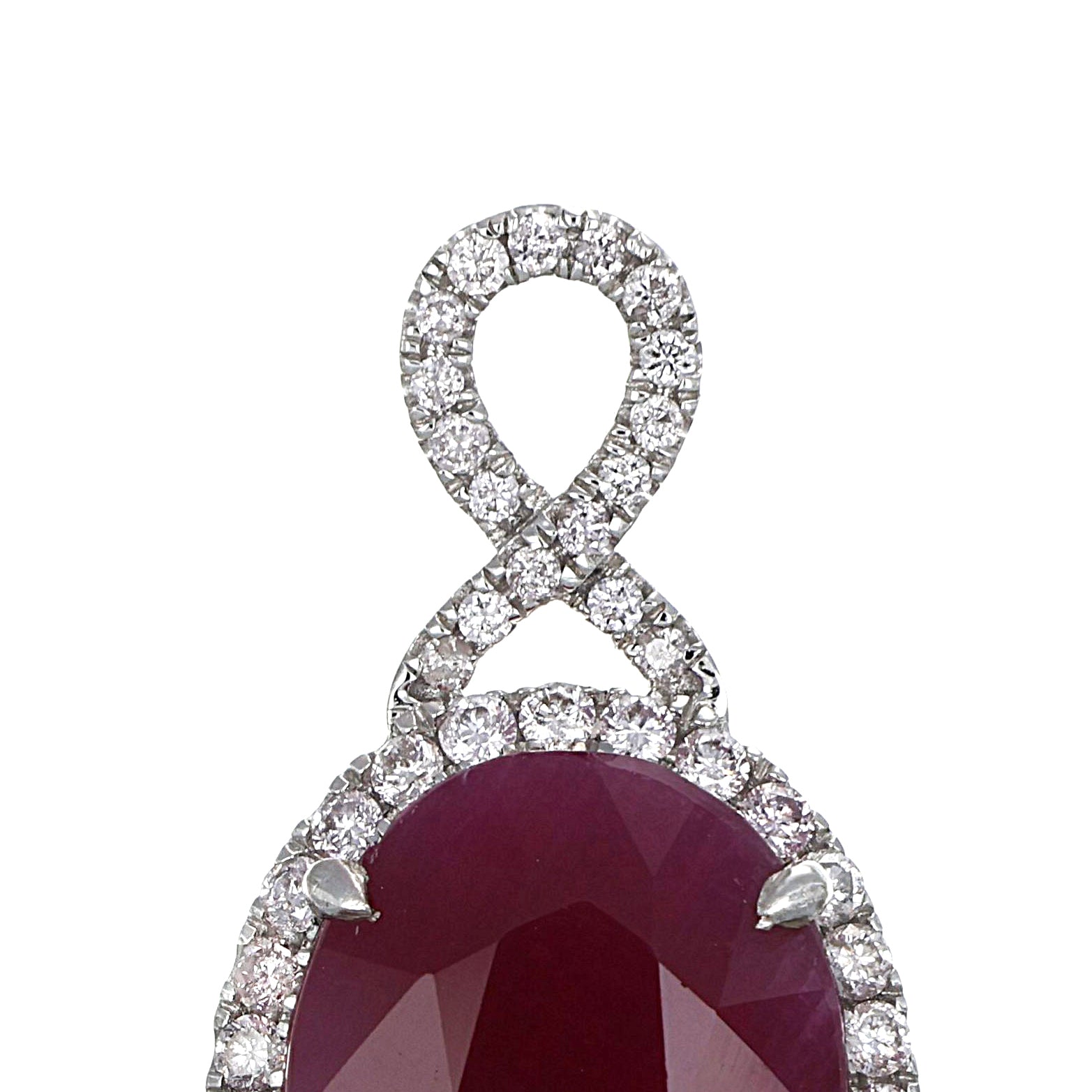 Ciondolo - 14 carati Oro bianco - 9.45ct. tw. Rubino - Diamante