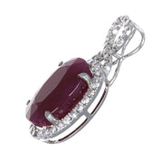 Ciondolo - 14 carati Oro bianco - 9.45ct. tw. Rubino - Diamante