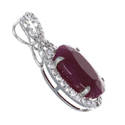 Ciondolo - 14 carati Oro bianco - 9.45ct. tw. Rubino - Diamante