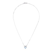 Collana con ciondolo - 18 carati Oro bianco - 0.78ct. tw. Acquamarina - Diamante