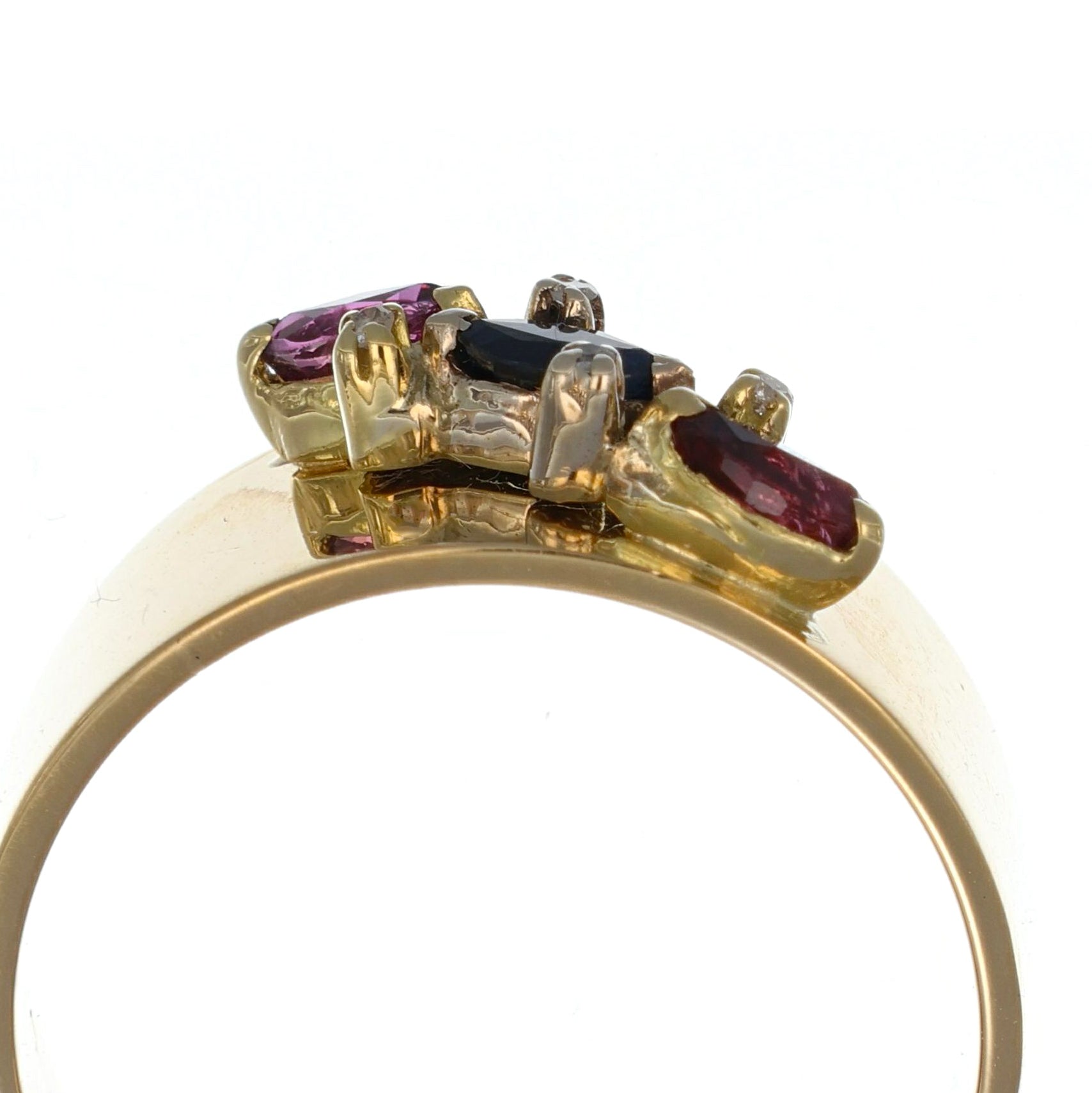 Anello - 18 carati Oro giallo, Rubini - Zaffiro- Diamanti - - 0.50ct. tw.