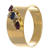 Anello - 18 carati Oro giallo, Rubini - Zaffiro- Diamanti - - 0.50ct. tw.