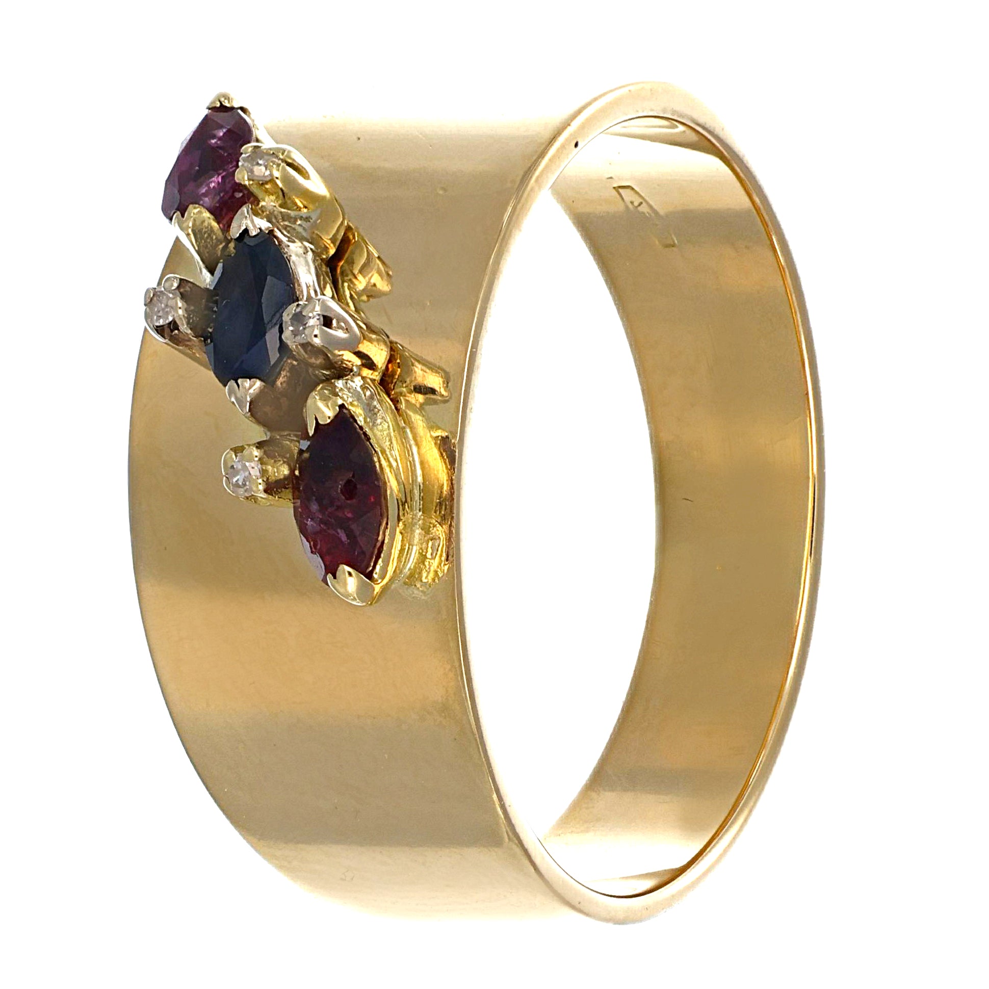 Anello - 18 carati Oro giallo, Rubini - Zaffiro- Diamanti - - 0.50ct. tw.