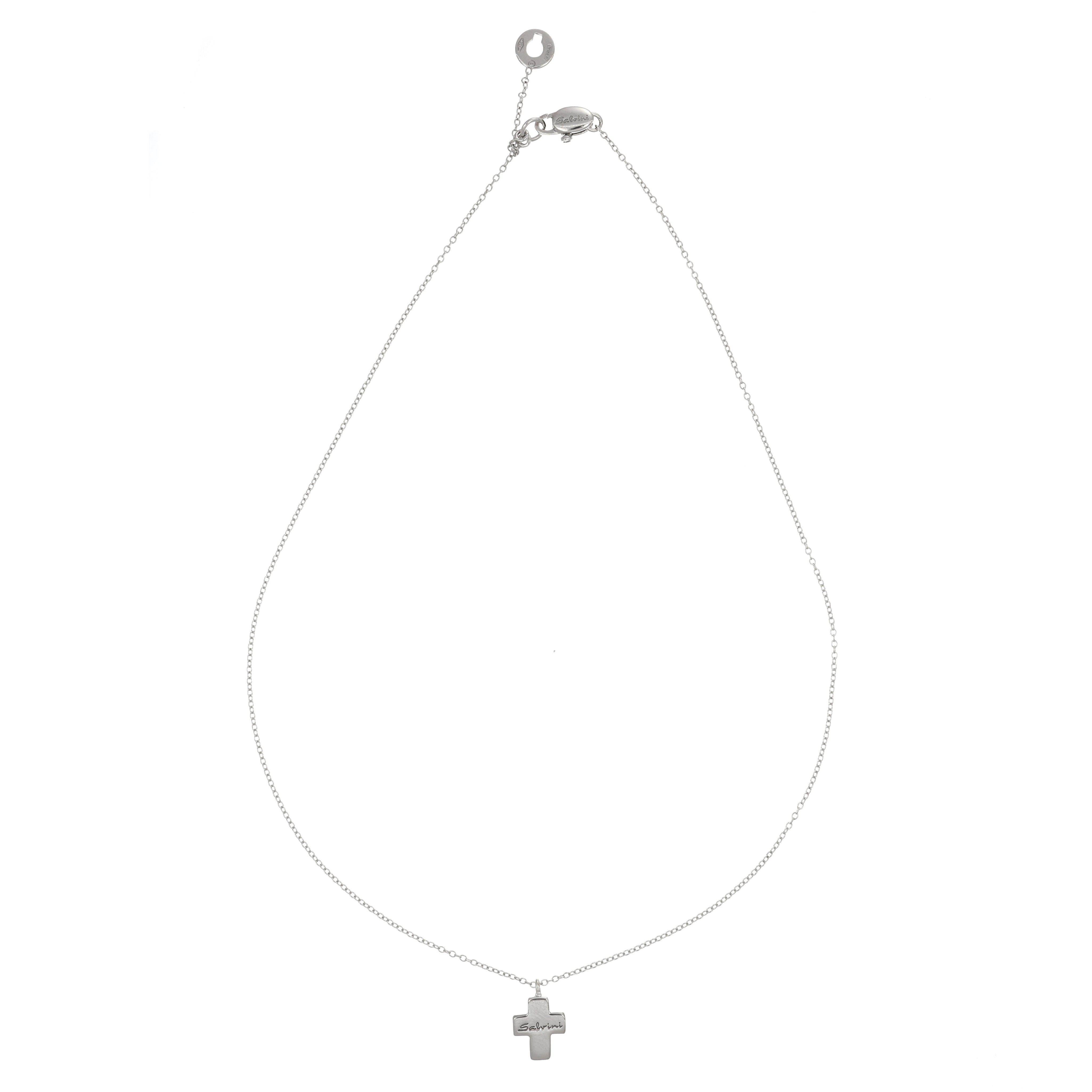 Collana con ciondolo - 18 carati Oro bianco - 0.04ct. tw. Diamante (Naturale)