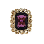 Anello - 18 carati Oro giallo - 12.00ct. tw. Ametista