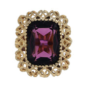 Anello - 18 carati Oro giallo - 12.00ct. tw. Ametista