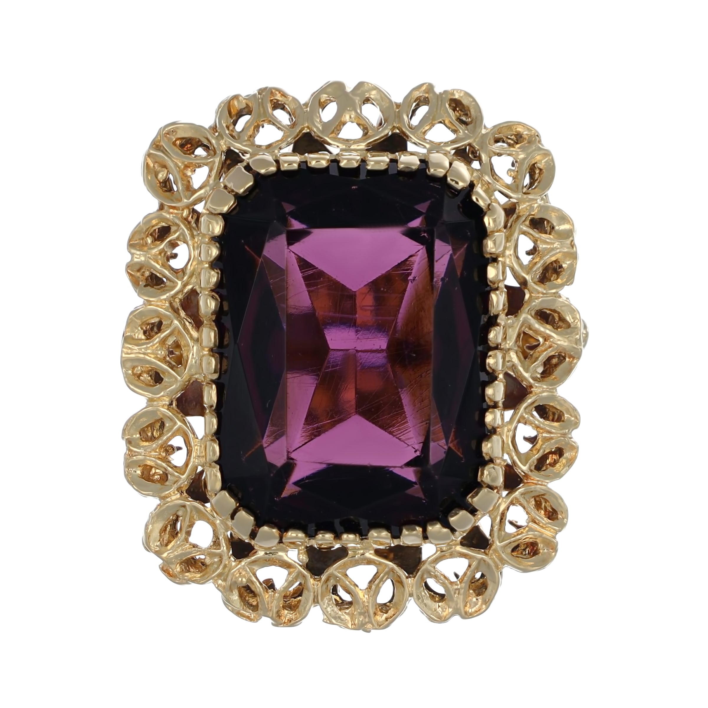 Anello - 18 carati Oro giallo - 12.00ct. tw. Ametista