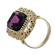 Anello - 18 carati Oro giallo - 12.00ct. tw. Ametista