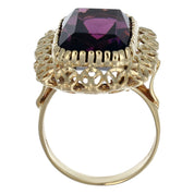 Anello - 18 carati Oro giallo - 12.00ct. tw. Ametista