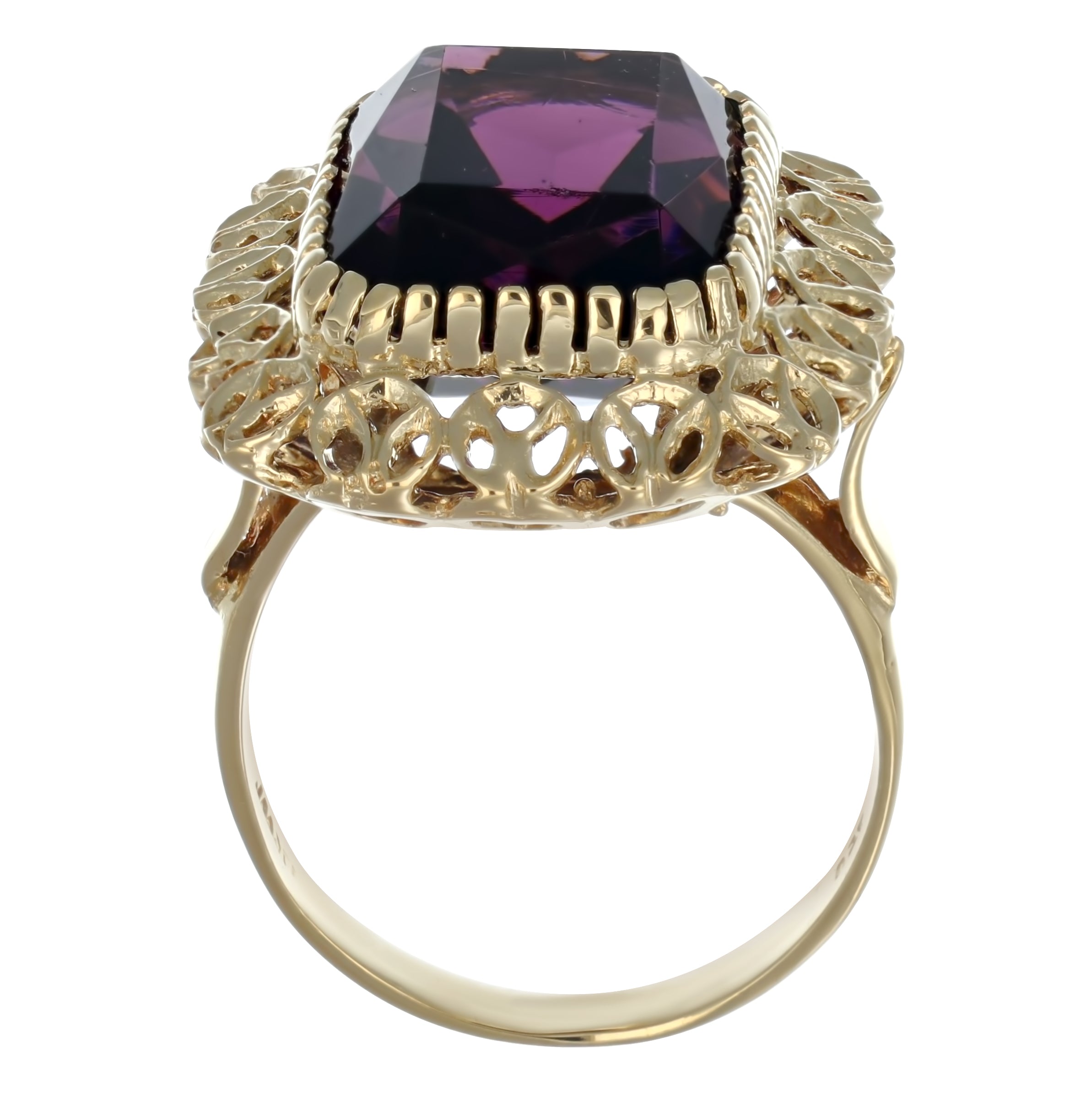 Anello - 18 carati Oro giallo - 12.00ct. tw. Ametista