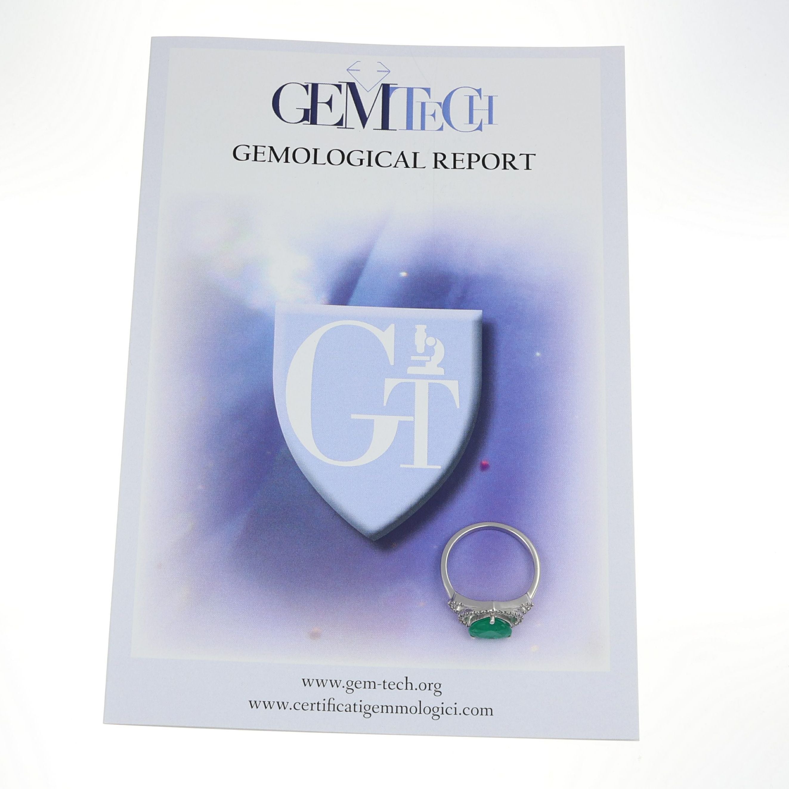 Anello - 18 carati Oro bianco - 2.15ct. tw. Smeraldo - Diamante