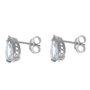 Orecchini - 18 carati Oro bianco - 2.85ct. tw. Acquamarina - Diamante