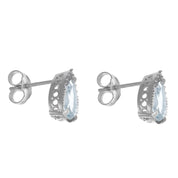 Orecchini - 18 carati Oro bianco - 2.85ct. tw. Acquamarina - Diamante