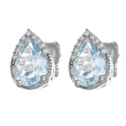 Orecchini - 18 carati Oro bianco - 2.85ct. tw. Acquamarina - Diamante