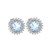 Orecchini - 18 carati Oro bianco - 1.69ct. tw. Acquamarina - Diamante