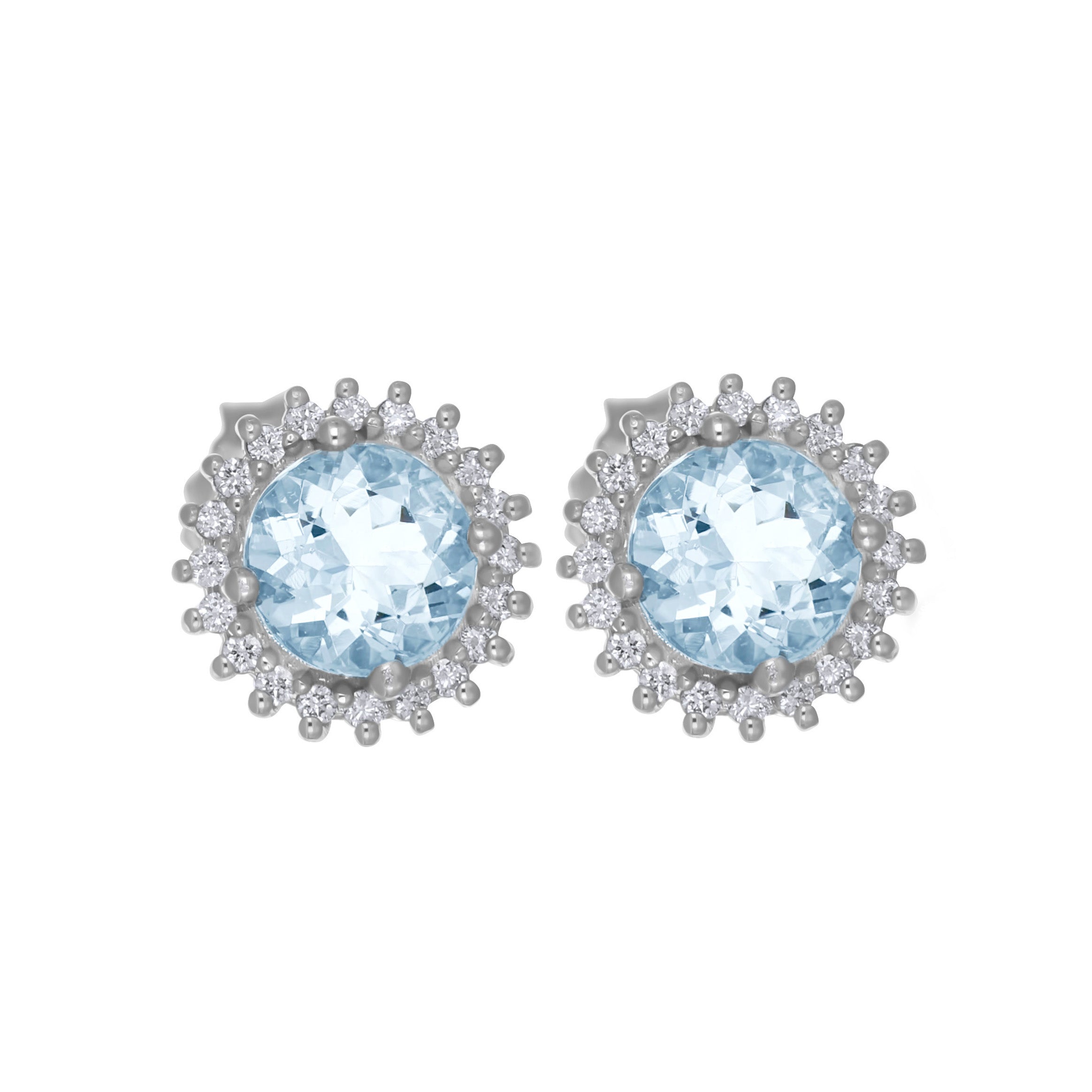 Orecchini - 18 carati Oro bianco - 1.69ct. tw. Acquamarina - Diamante