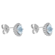 Orecchini - 18 carati Oro bianco - 1.69ct. tw. Acquamarina - Diamante