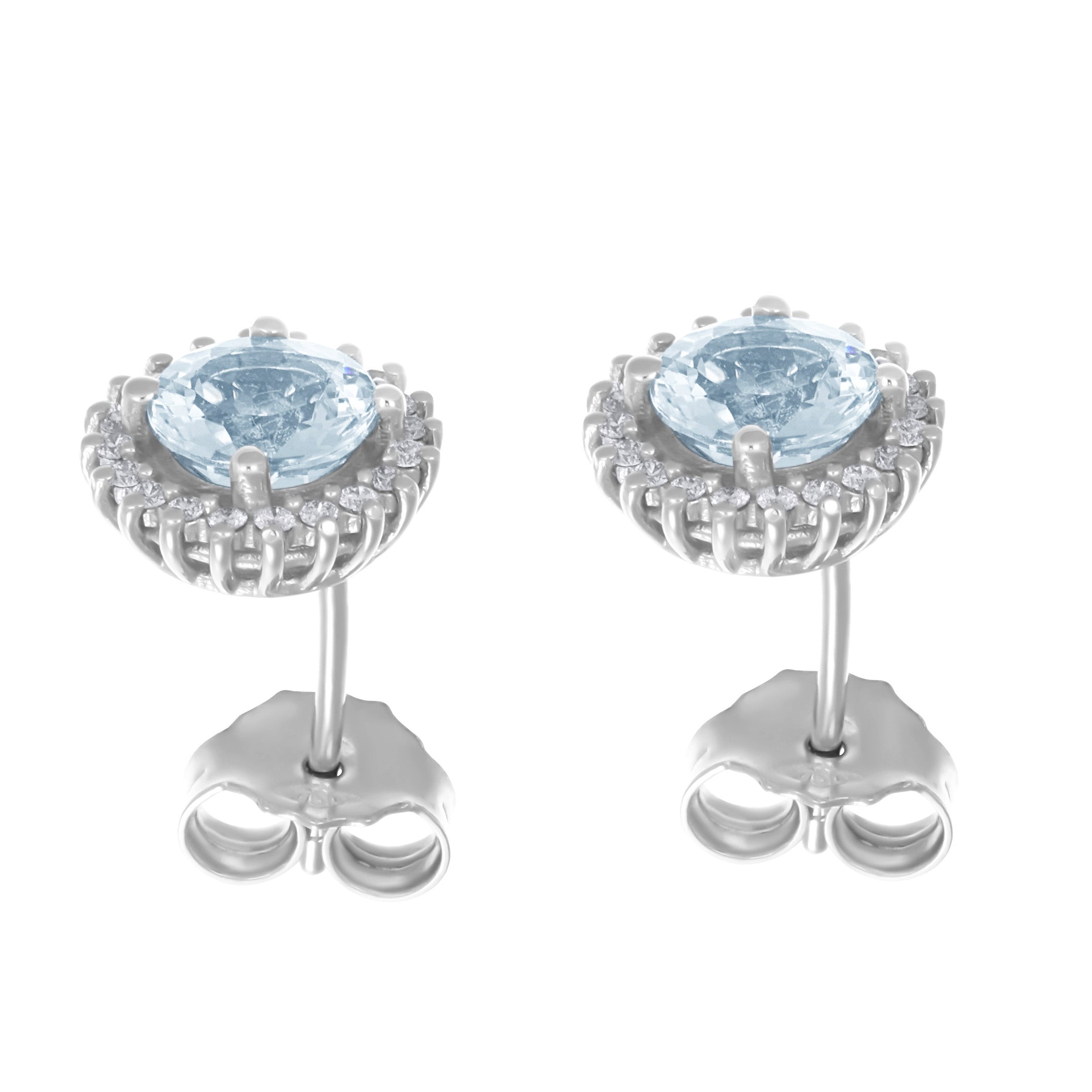 Orecchini - 18 carati Oro bianco - 1.69ct. tw. Acquamarina - Diamante