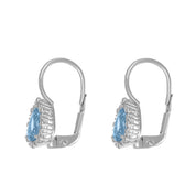 Orecchini - 18 carati Oro bianco - 1.60ct. tw. Acquamarina - Diamante