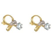 Orecchini - 18 carati Oro bianco, Oro giallo - 6.10ct. tw. Acquamarina - Diamante
