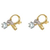 Orecchini - 18 carati Oro bianco, Oro giallo - 6.10ct. tw. Acquamarina - Diamante